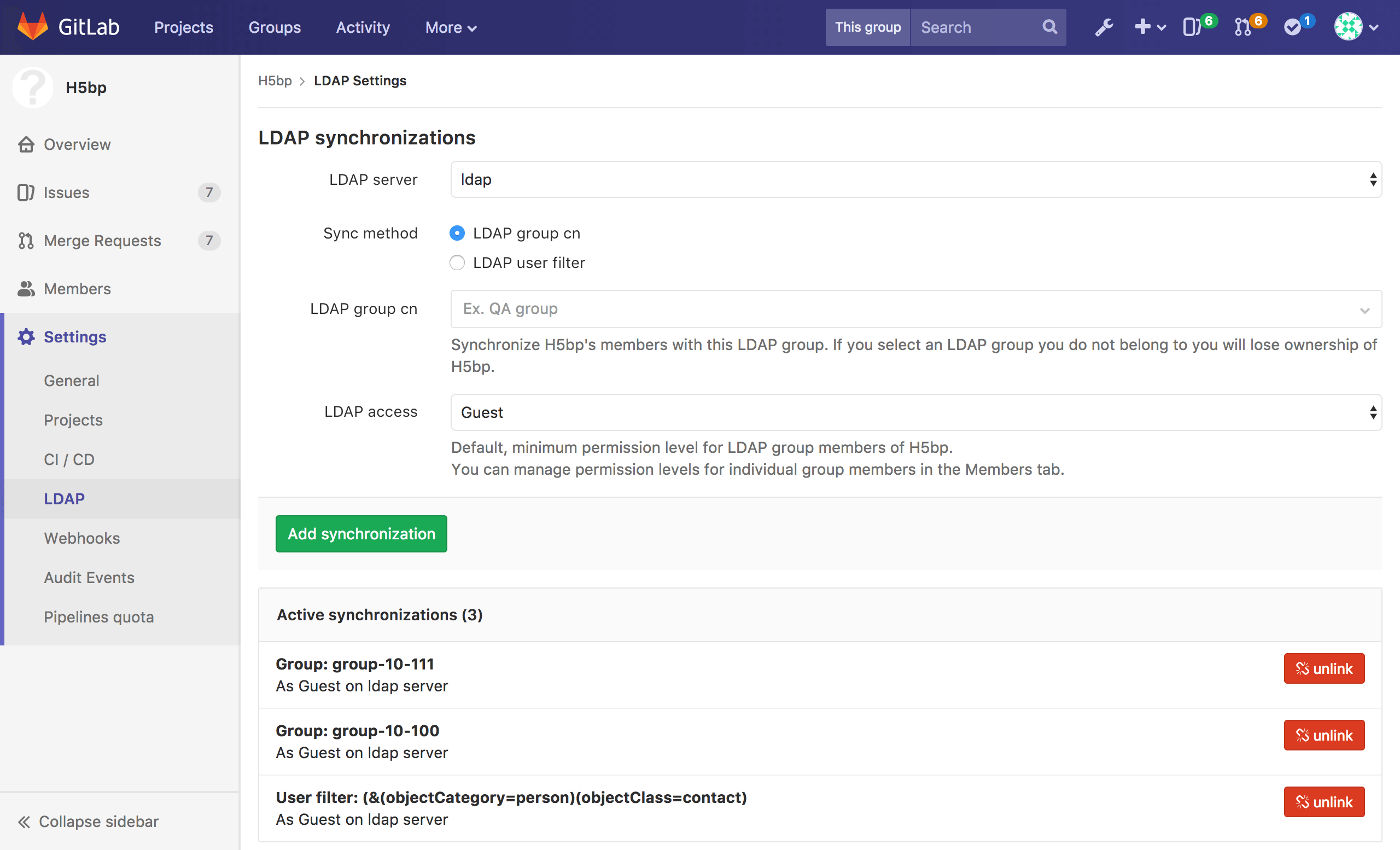 LDAP Group Sync Filters