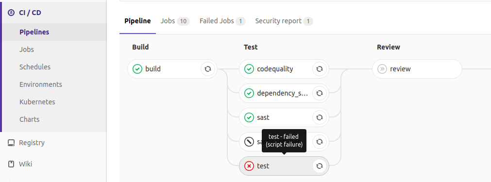 Easily get failure reasons for CI/CD jobs