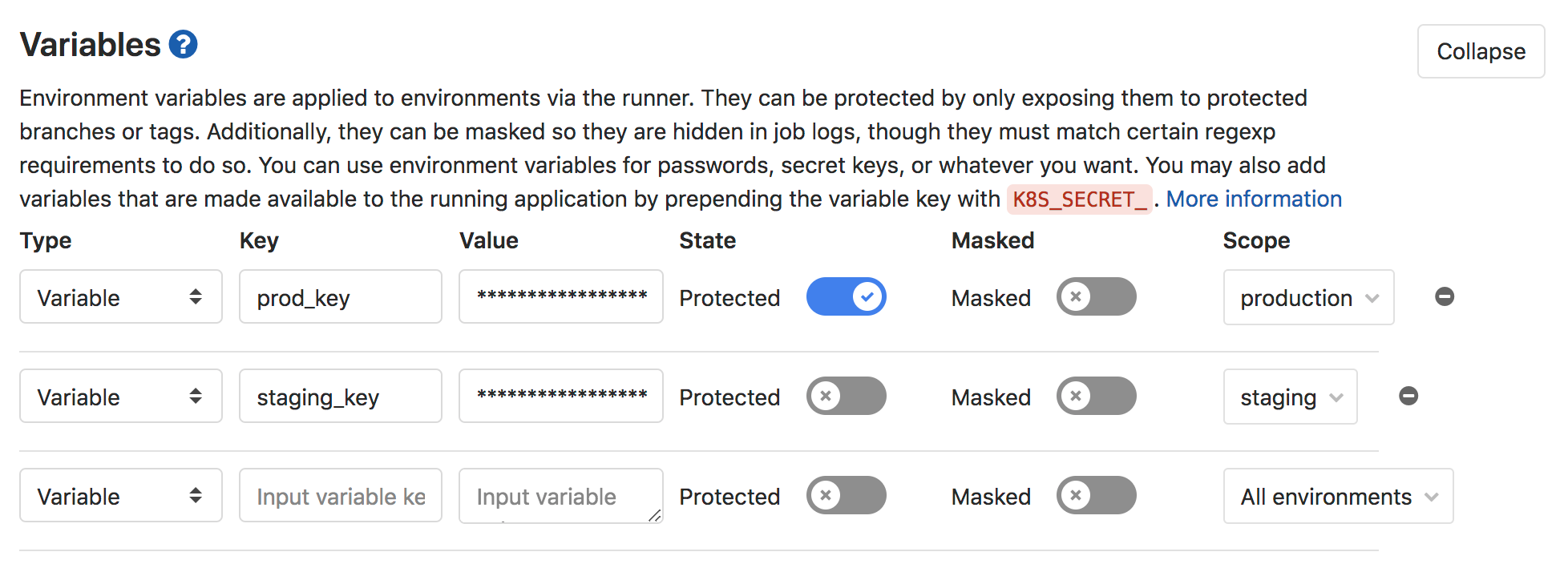 Scoped environment variables feature moved to Core