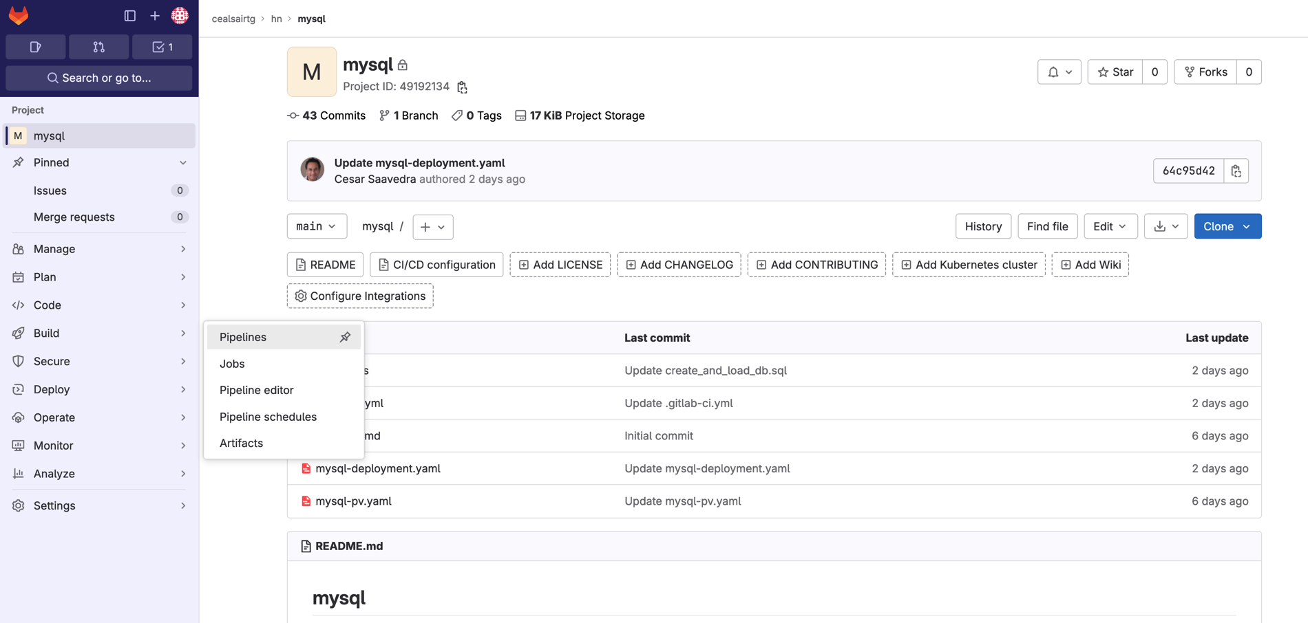 head-to-mysql-build-pipelines