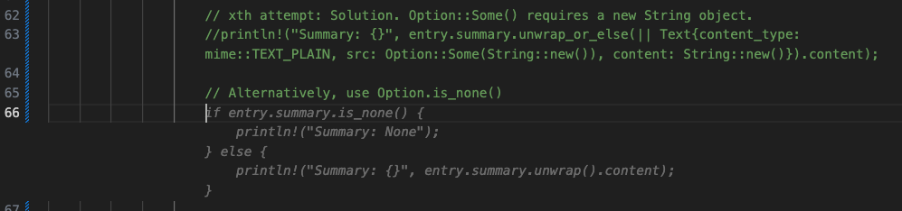 Codevorschläge hat nach Alternativen gefragt, wenn Options.is_none